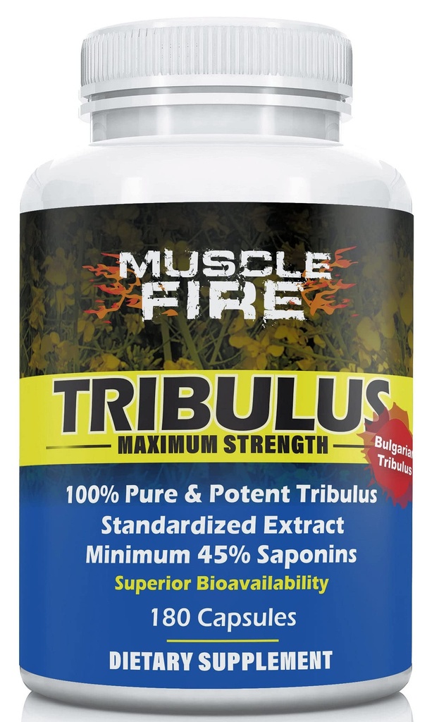 Herbal Nutrition Tribulus Terrestris, Bulgaro, 1500mg 45% Saponins, Lecitina per un aggiornamento migliore, 180 capsule, una bottiglia...