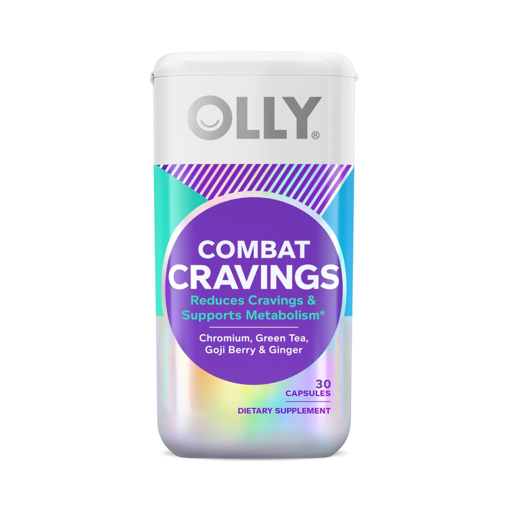 OLLY Combat Cravings, Metabolismo & Energy Support Supplement, 1000 mcg Chromium, The verde, Goji Berry, Ginger - 30 Count