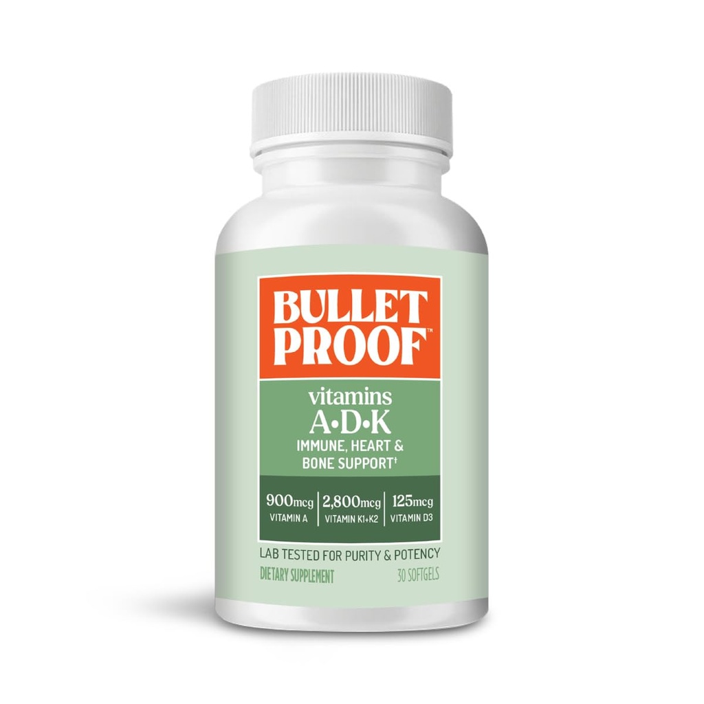 Vitamine a prova di proiettile A-D-K Softgels, 30 conte, supplemento per il cuore, la salute e il supporto immunitario