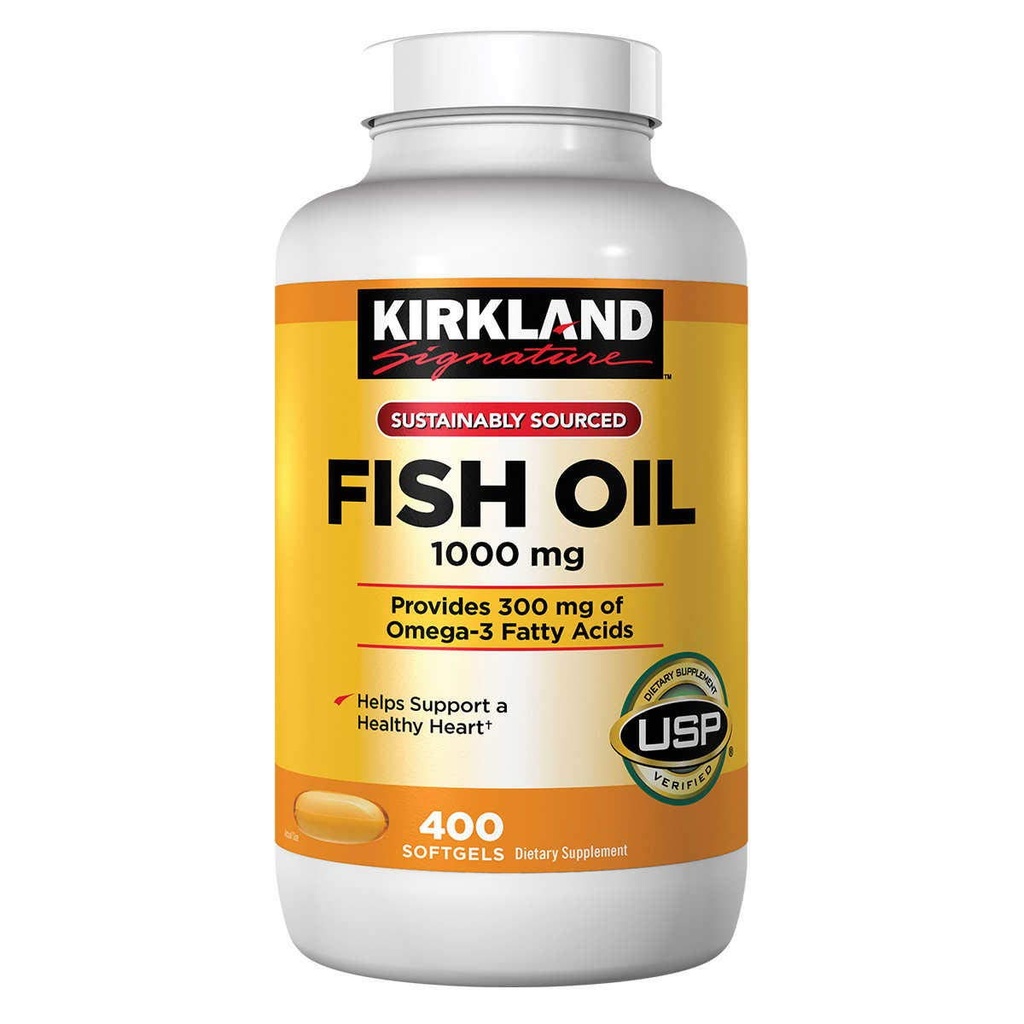 Kirkland Signature Fish Oil 1000 mg, 400 Softgels (2 Confezione)