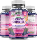 FRESH HEALTHCARE Elderberry Gummies con vitamina C, Zinc & Sambucus Elderberry 30:1 Extract - 100% Vegan - Supporto immunitario per adulti e bambini - 120 Count Gummy Supplement