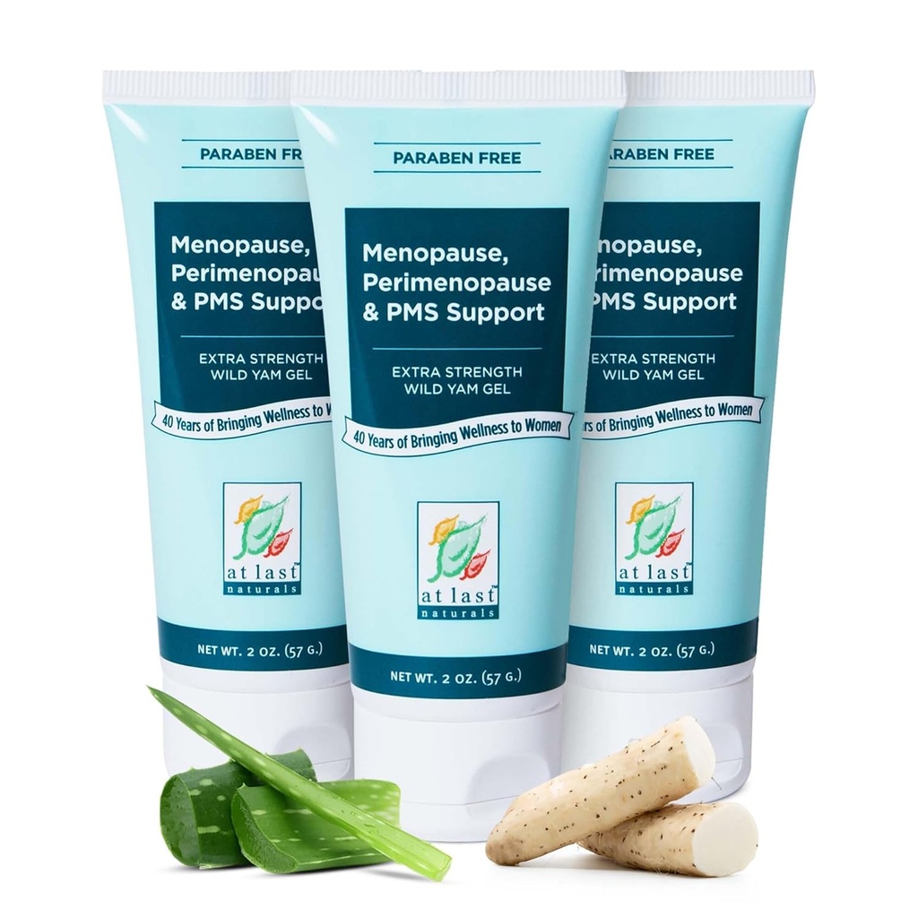 In Last Naturals Wild Yam Gel Extra Forza Menopause Relief, Perimenopause Supporto e PMS Relief, Può aiutare a ridurre naturalmente i flash caldi (2 oz, 3 Pack)
