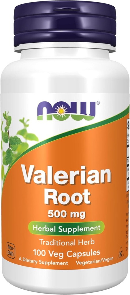 NOW Integratori, Radice Valeriana (Valeriana officinalis) 500 mg, Integratore di erbe, 100 capsule di Veg