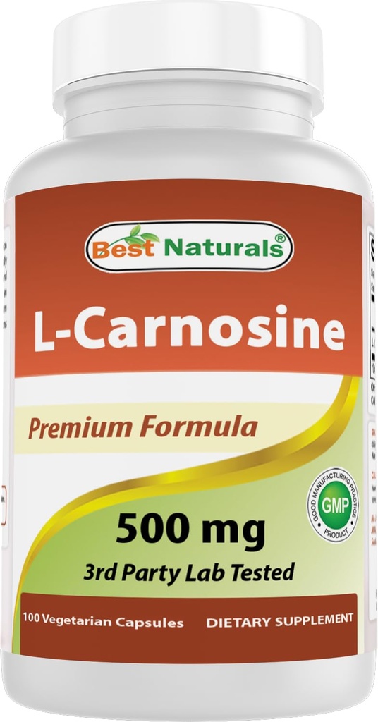 Best Naturals L-Carnosine 500 mg 100 Vcaps (100 conteggio)