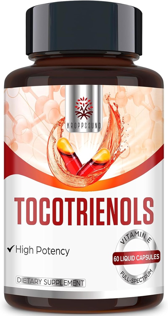 Kroppssund Tocotrienol Supplemento spettro completo, Tocotrienol Vitamin E-Tocotrienols 800mg - 60 capsule liquide