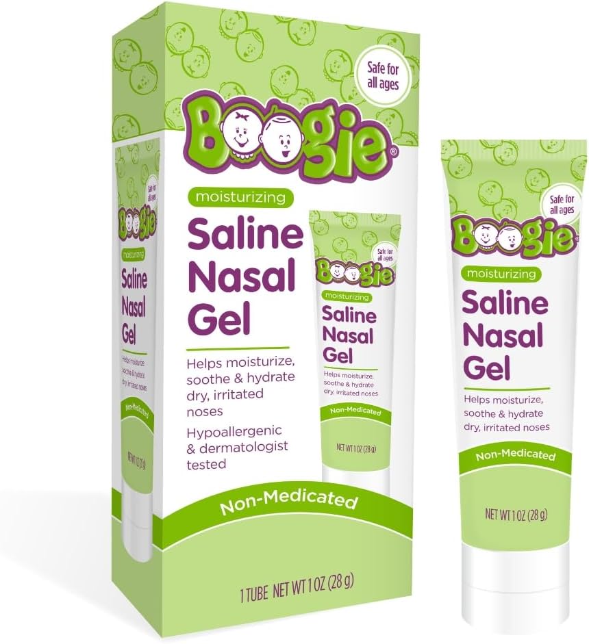 Boogie Saline Nasal Gel, Realizzato con Aloe e Salina Isotonica, Soothes e Idrati Asciugati o Irritati Nosi, Incenso, Confezione da 1