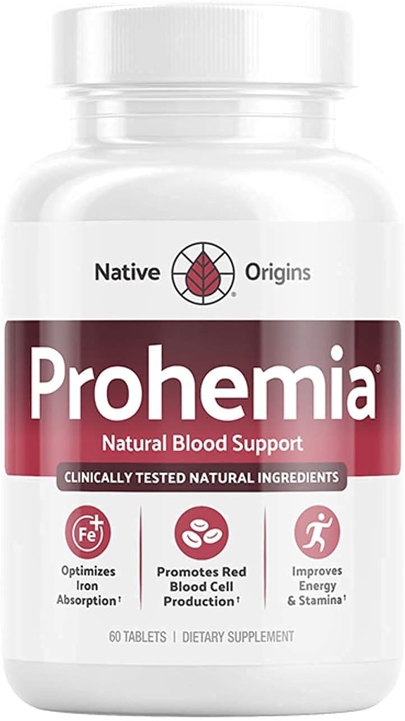 Integratore di ferro del costruttore di sangue naturale e supporto per i livelli sani di RBC e ossigeno e la produzione di globuli rossi per le donne e gli uomini - 60 pillole