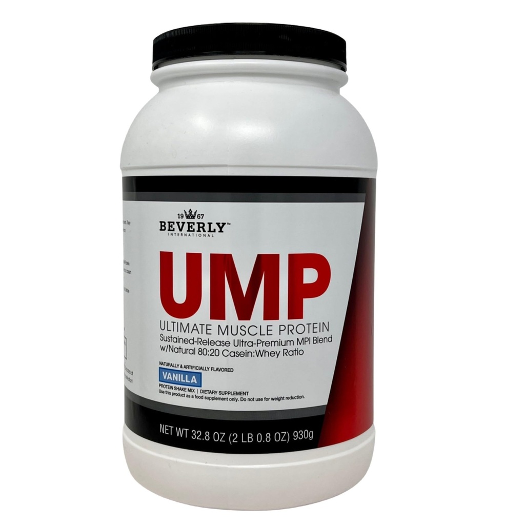 Beverly International UMP Protein Powder, Vanilla. Il rapporto unico Whey-Casein costruisce il muscolo magro. Facile da digerire. Nessun Bloat. (32.8 oz) 2lb .8 oz