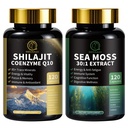 Shilajit per gli uomini, Moss del mare e Shilajit Bundle, Tutti in 1 Integratori con Coenzyme Q10, Black Seed, Ashwagandha, Taurine, Burdock per l'energia, Endurance, Antiossidante & Supporto immunitario, 240 Capsule