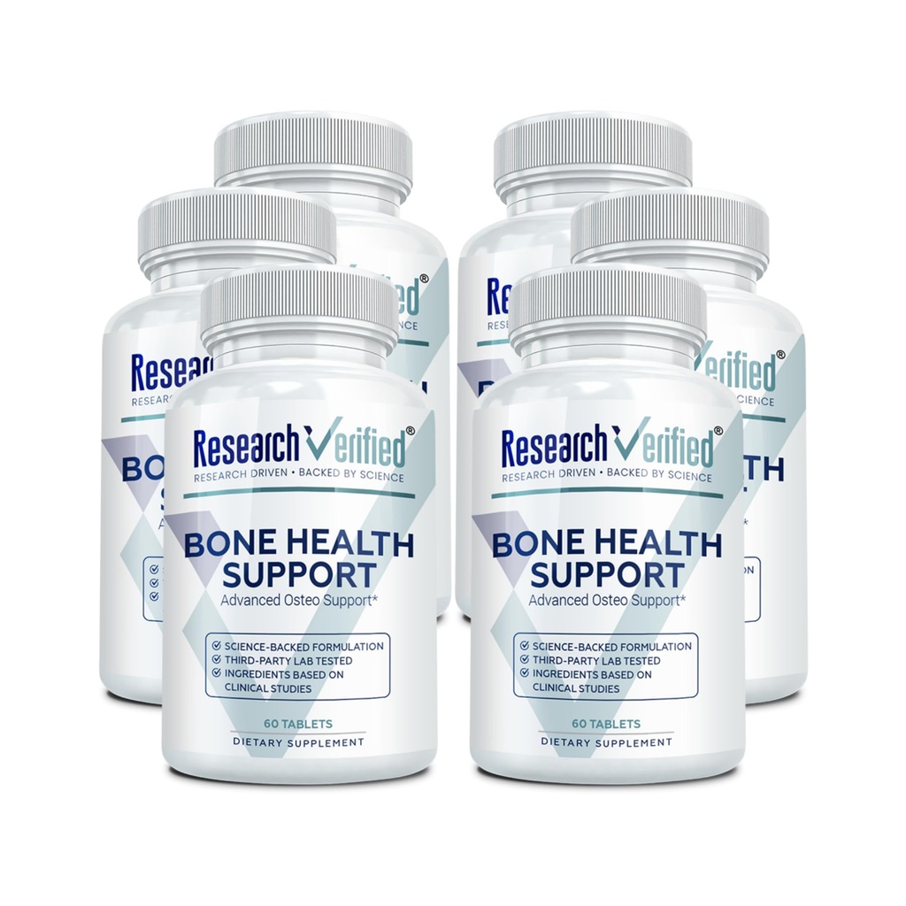 Ricerca Verificato Bone Health Support - Ricostruire la massa di ossa - Triple Calcium Complex, Vitamina D3, Vitamina K2, Soy Isoflavones, BioPerine - 360 compresse - 6 mesi di fornitura
