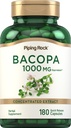 Piping Rock Bacopa Monnieri Supplemento 1000mg | 180 capsule | Estratto di erbe |Non-GMO & Gluten Free