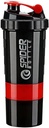5 In 1 bottiglia di Shaker Protein - Bottiglia di Shaker di serie professionale per scuotere proteiche e bottiglia di palestra pre allenamento, con stoccaggio della polvere, vassoio di pedaggio, palla di miscelazione, Coppa di scaglie (rosso)