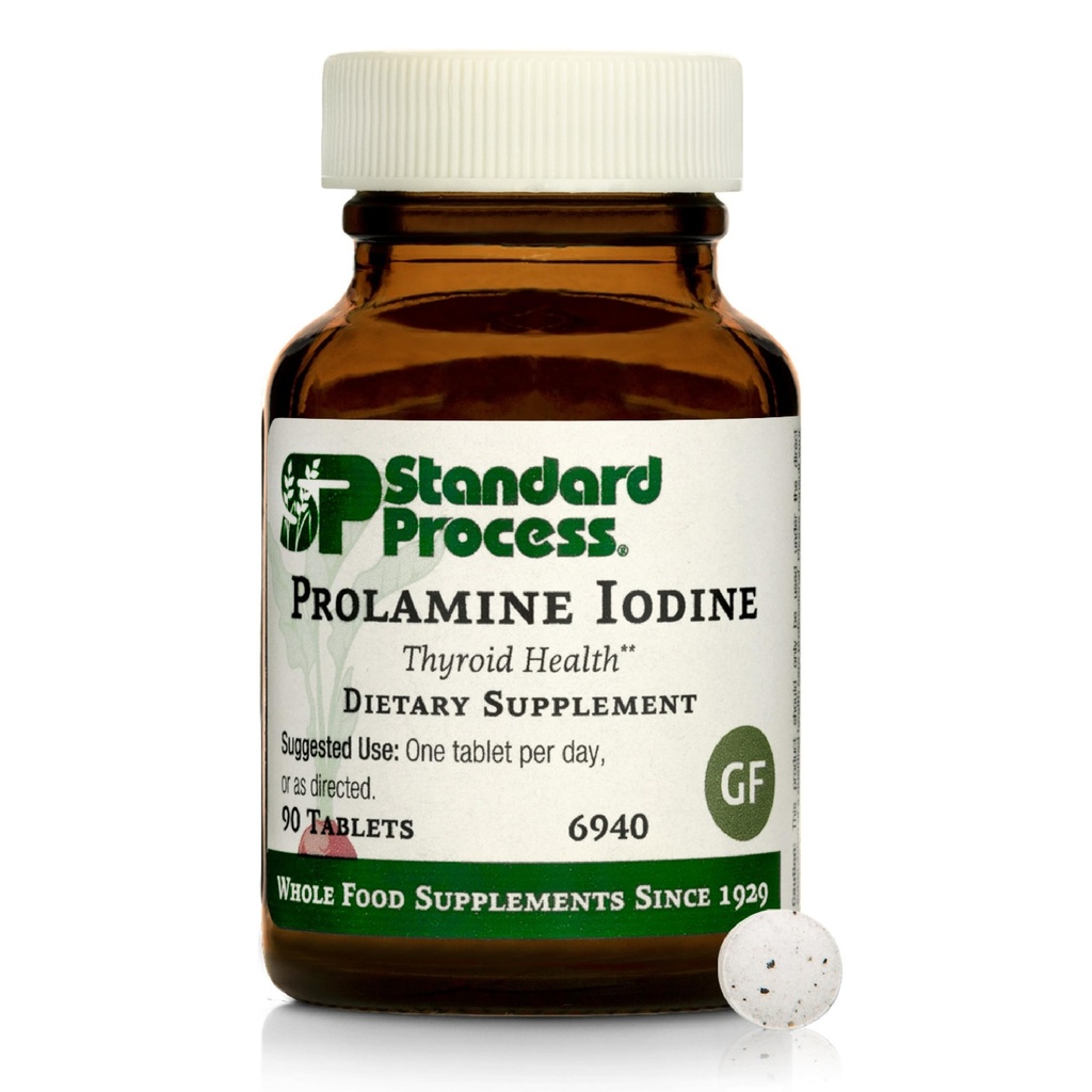 Iodio Prolamina di Processo Standard - Supplemento di Salute tiroide - Supporto Endocrino Essenziale con Iodio - Gluten-Free, Non-Dairy, & Non-Soy - 90 compresse (90 Serve)