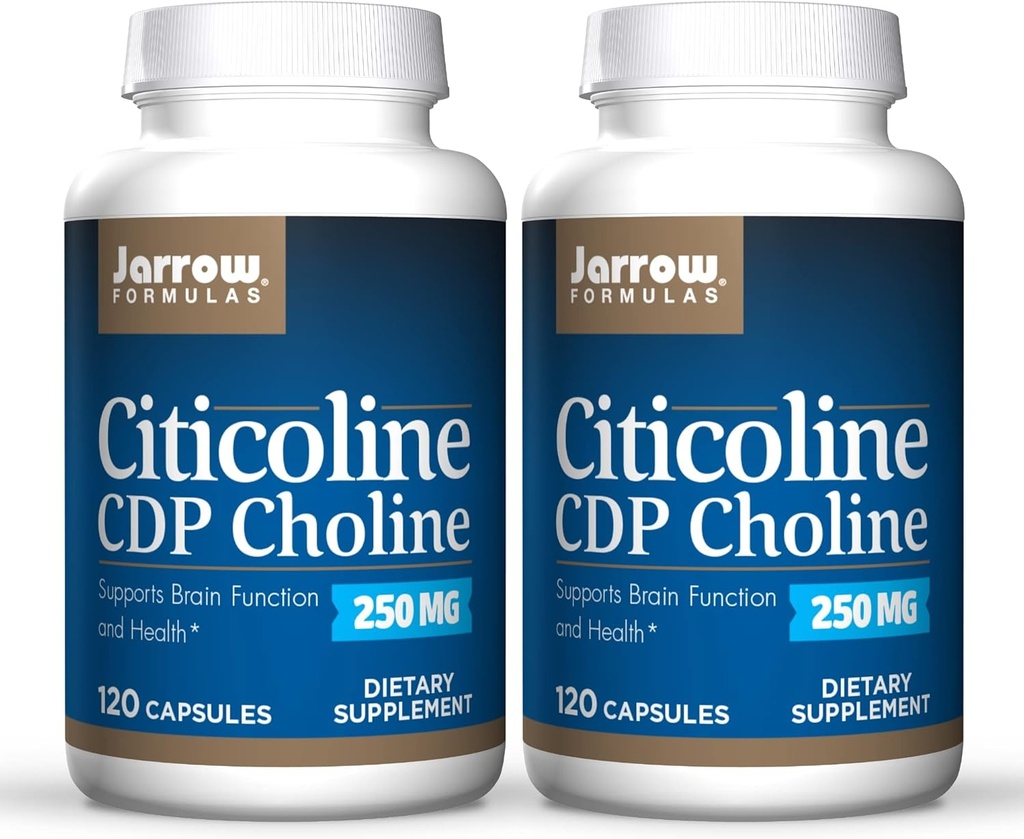 Jarrow Formulas Citicoline (CDP Choline) 250 mg - 120 capsule, Confezione da 2 - Supporta la salute del cervello e le prestazioni di attenzione - Fino a 240 Total Servings