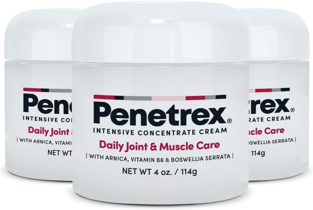 Penetrex Joint & Muscle Therapy - Soothing Comfort for Back, Neck, Hands, Feet - Rubinetto intero Premium con Arnica, Vitamina B6 MSM & Boswellia - Crema 4oz (3 Pack)