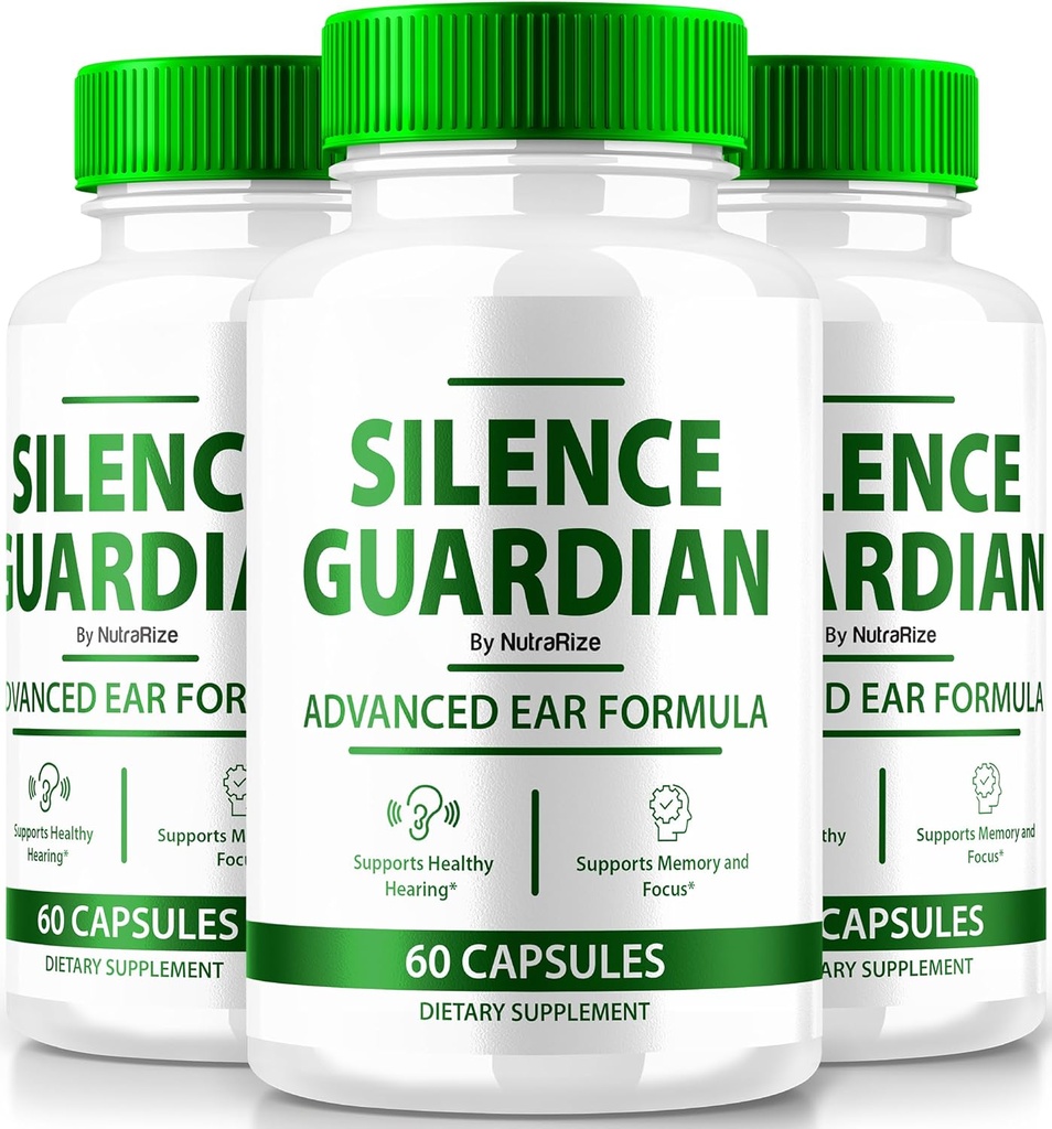 (3 Pack) Silence Guardian - Advanced Ear Formula, Formula Ufficiale per il supporto acustico 360, Tutti gli ingredienti naturali per mantenere la salute uditiva, SilenceGuardian Review (180 capsule)