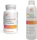vH essenziali Probiotici con Prebiotici e Cranberry Feminine Salute Supplemento - 120 capsule e Personal Cleansing Spray Bundle
