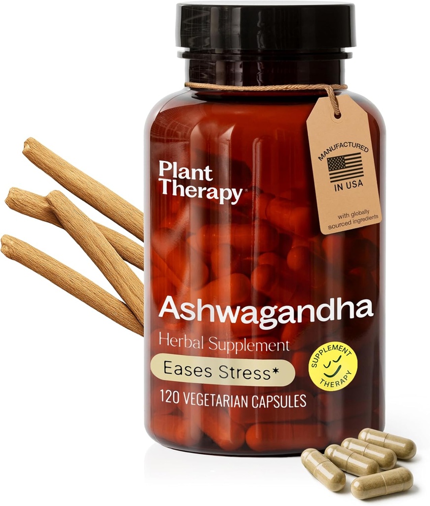 La terapia delle piante Ashwagandha capsule prodotte negli Stati Uniti 4 mesi di fornitura promuove il rilassamento e l'equilibrio emotivo supplementi per le donne e gli uomini 120 capsula vegetariana