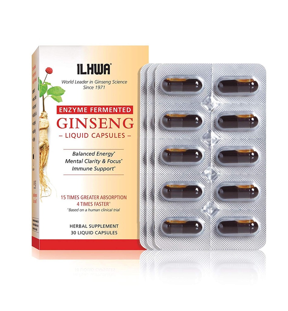 ILHWA Enzyme Fermented Ginseng, 30 capsule liquide