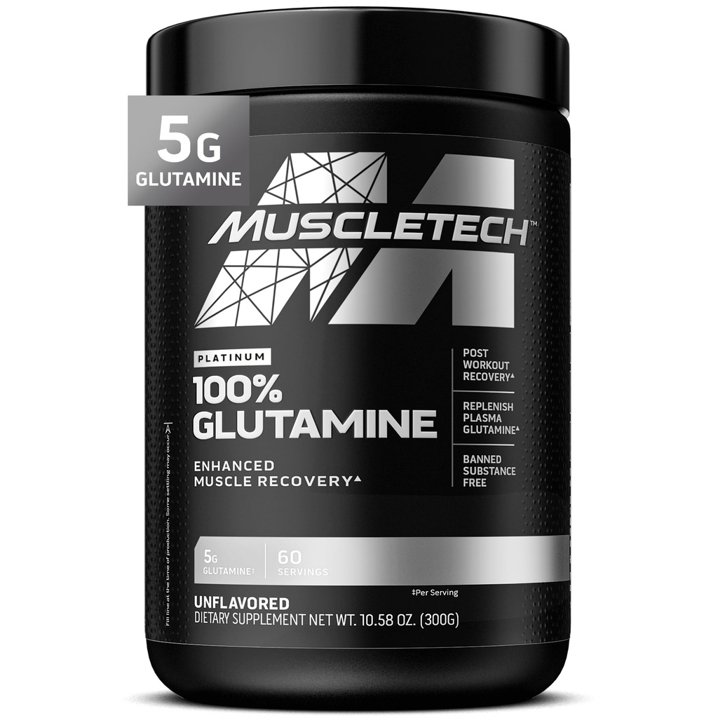 Muscletech 100% L-Glutamina polvere per il recupero del muscolo migliorato - Pure L Glutamine Muscle Growth Builder & Energy Boosting supplemento nutrizionale per gli uomini e le donne - non aromatizzato, 60 porzioni