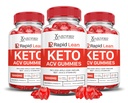 (3 Pack) Rapid Lean Keto ACV Gummies Advanced Formula 1000MG Rapid Lean Keto Gummies Aceto di sidro di mele Formulato con Polvere di succo di barbabietola di melograno B12 Vegan Non OGM 180 Gummys