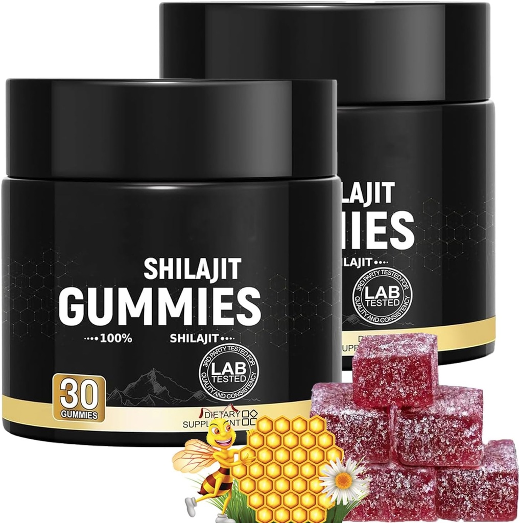 Gummie Shilajit del grado dell'oro dell'Himalaya con il miele di Manuka per gli uomini e le donne | Gummie dell'olio dell'arancia del sangue | 85+ minerali del vassoio e acido Fulvico per il fuoco e l'energia Gummies sano -30 Conte (2)