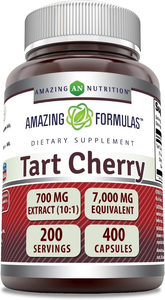 Estratto di ciliegie 700 Mg (10:1) Per il consumo di capsule Supplemento | Equivalente a 7000 Mg | Non-GMO | Gluten Free | Made in USA (400 Count, 1 Pack)
