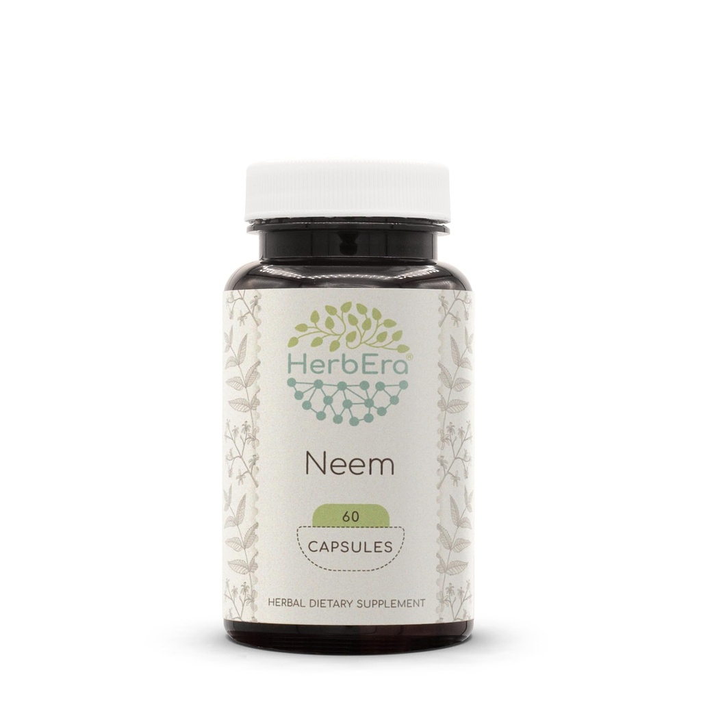 HerbEra Neem 60 capsule, 500 mg, Neem (Azadirachta Indica) Dried Leaf (60 capsule)