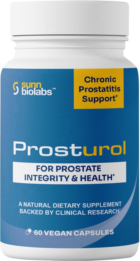 Prosturol | Prostatitis Treatment | CPPS | Extra Strength Discomfort Relief & Prostate Supplement per gli uomini con Quercetin, Saw Palmetto, Enzimi, per la salute pelvica - 60 capsule