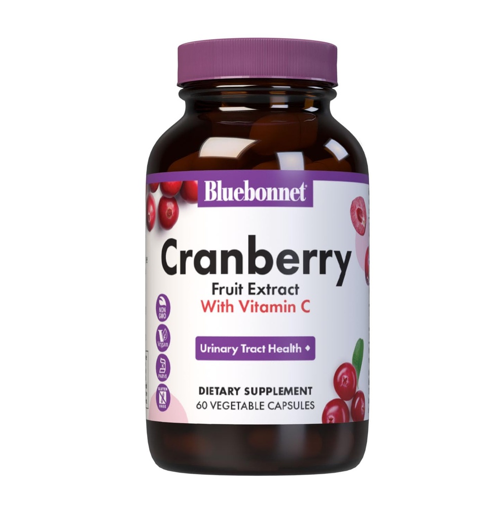 Bluebonnet Nutrition Estratto di frutta di mirtillo, Urinary Tract Support*, Non OGM, Kosher-Certified, Vegan, Gluten-Free, Soy-Free, Dairy-Free, 60 Capsule Vegetali, 60 Serve