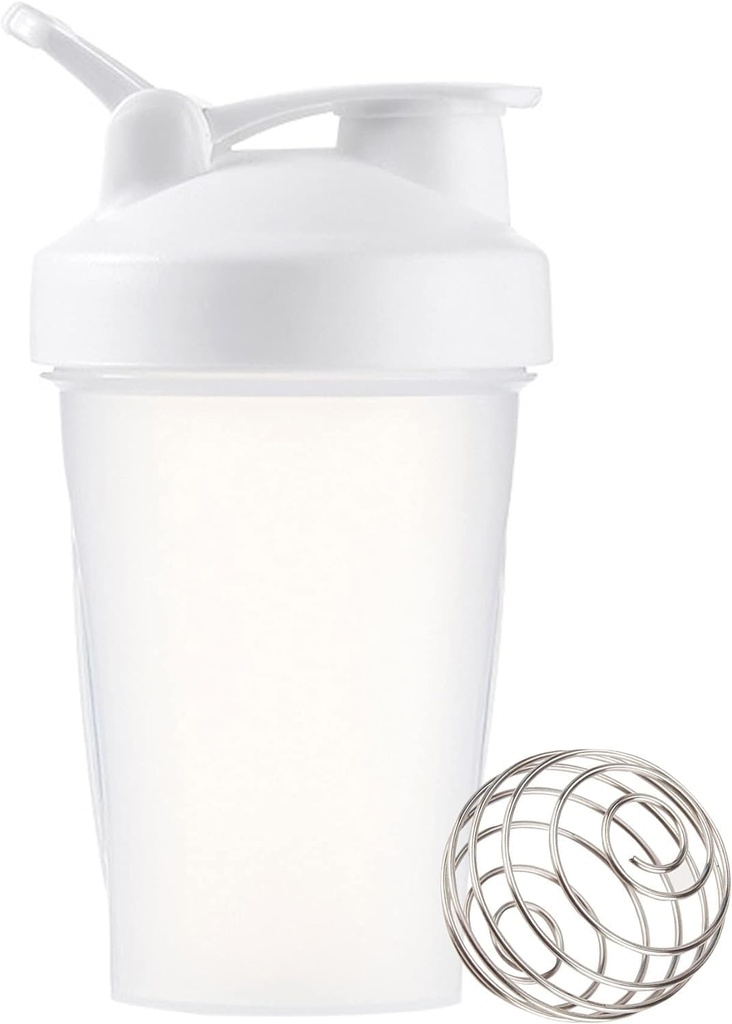 Shaker Bottiglia 12oz Protein Shaker Bottiglia di plastica per l'allenamento pre e post con Twist e Lock Protein Box Storage, Bottiglia di fitness portatile per gli appassionati di fitness Atleti (bianco, 12 oz)
