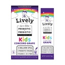 Lively (da GoLive) KIDS CONCORD GRAPE Synbiotics (Probiotics+Prebiotics); 5 Strains clinici; +5 miliardi di CFU. Probiotici & Prebiotici KIDS per Digestione, Metabolismo, Immunità. (10 Pacchetti)