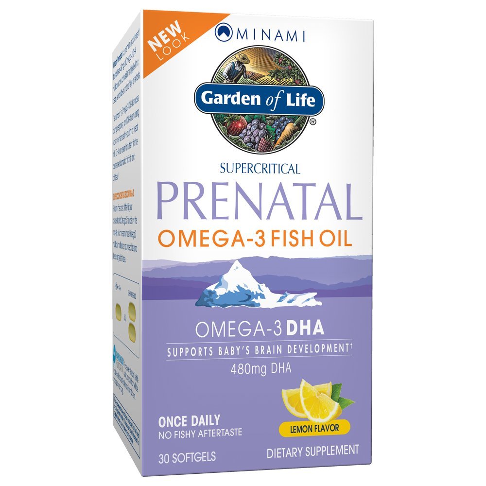 Giardino della vita Prenatale DHA Omega 3 Fish Oil Supplement - Prenatale naturale Minami, Limone, 30 Softgels