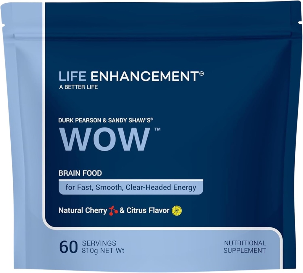Polvere di bevanda Wow con B12, Niacin, Caffeina, Taurina, Phenylalanine, Vitamina C, & More Multivitamin - Polvere antiinvecchiamento con Boost di cervello a basso contenuto di calorie - 60 Serve