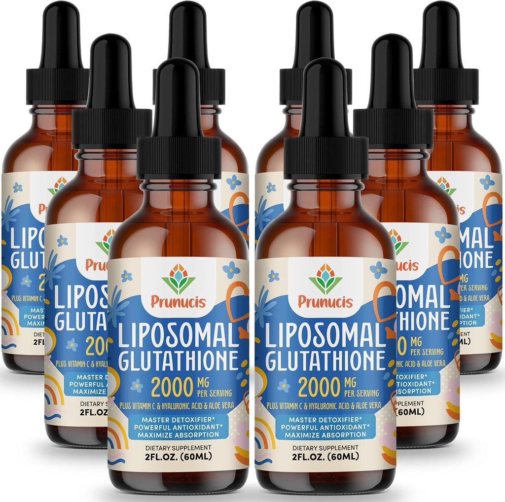 2000MG Glutathione Liquido Liposomico, 98% Assorbimento, Formula attiva L-Glutathione Supplemento, Vegan Friendly, Potente Complesso Antiossidante per Sistema Immune, Difesa Invecchiante, Detox, 16 FL.OZ