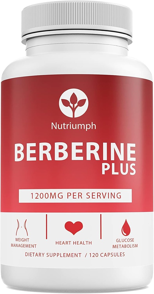Berberine Plus 1200mg con Royal Jelly – Supporta la gestione del peso, il metabolismo della salute del cuore e del glucosio – 120 capsule vegane – Non OGM, Made in USA