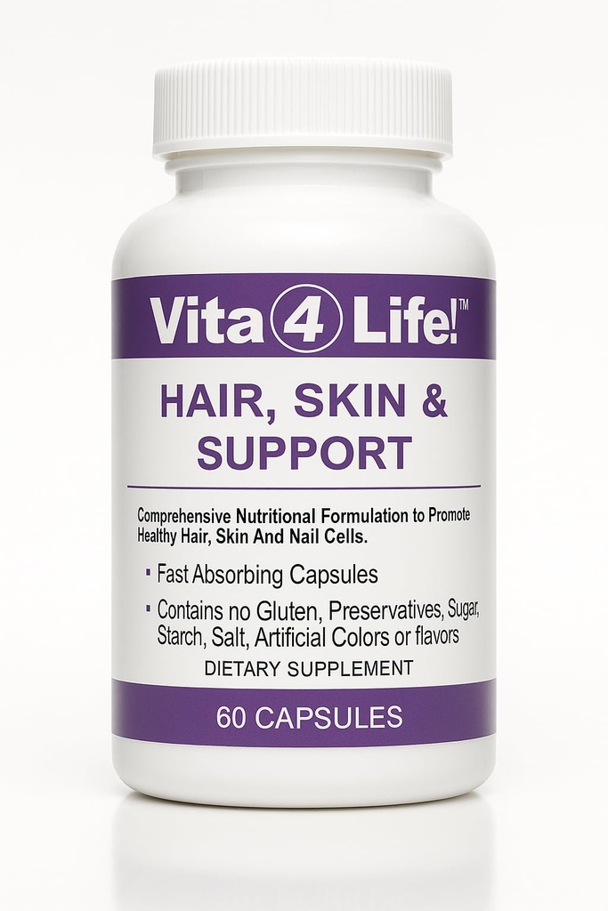 Vita4Life!® Biotin 2000mcg + MSM Vitamine per la crescita dei capelli per le donne e gli uomini | Supplemento di supporto per capelli, pelle e unghie con vitamina A, E, Zinco | Capsule ad assorbimento rapido, 60 conte, 30 giorni di alimentazione