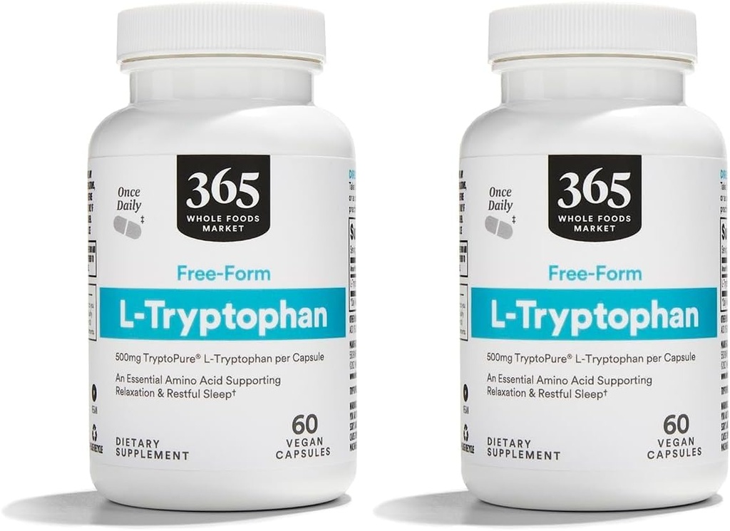 365 by Whole Foods Market, L-Tryptophan, 60 capsule vegetali (Pack of 2)