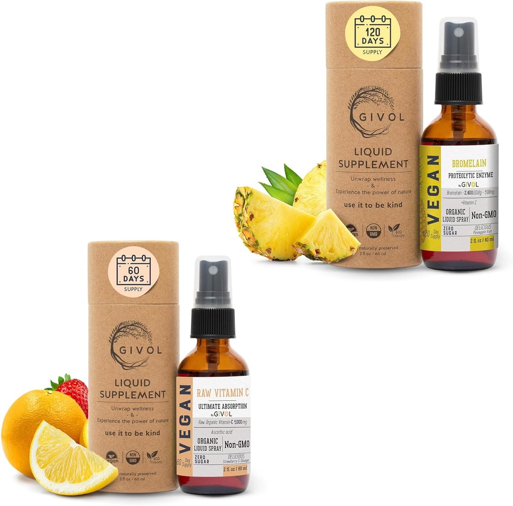 Estratto di ananas misto-liquido crudo di bromelaina - potenziato potenza 500mg e vitamina C Spruzzo ad alta resistenza: sostegno giornaliero di proteine essenziali del liquido di assorbimento, ottimizza i benefici del benessere