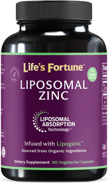 Integratore Liposomico Pure Zinc Picolinate con Rame, Supporto Immune, Metabolismo e Salute Della Pelle | Alta Potenza, Per Adulti Uomini & Donne | Potente Antiossidante | 90 Capsule