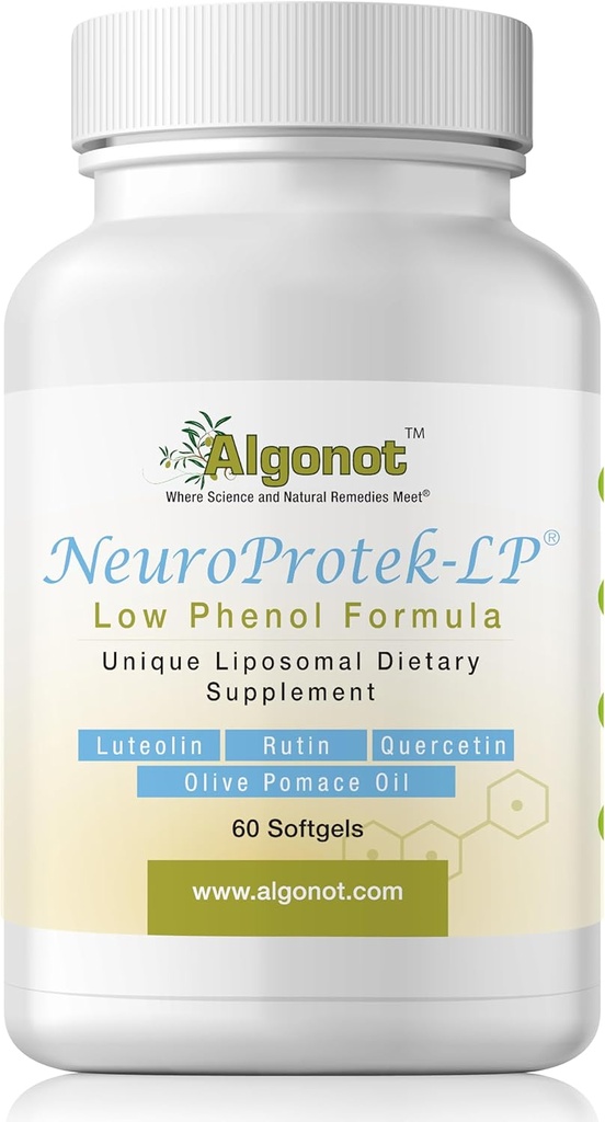 NeuroProtek Basso Phenol - 60 Gel Morbidi Combinazione brevettata esclusiva di Luteolin e altri Flavinoidi in Olio di Pomace di Oliva con EVOO