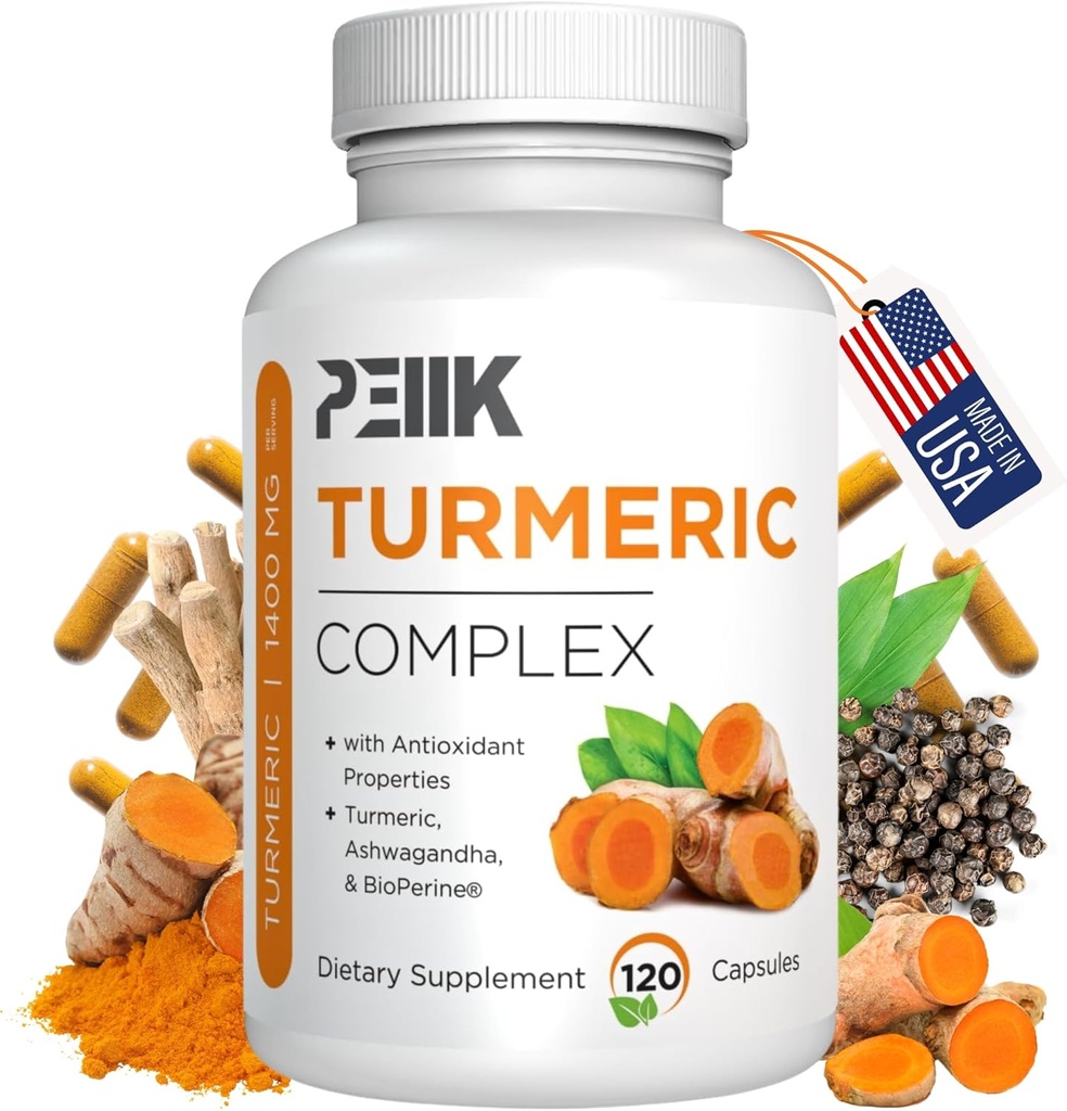 Curcumina currica con pepe nero & Ashwagandha - Alto assorbimento Ultra Potente supplemento di curcuma con 95% Curcuminoidi, BioPerine & Ashwagandha - Capsule erboriche per il supporto congiunto 120 capsule