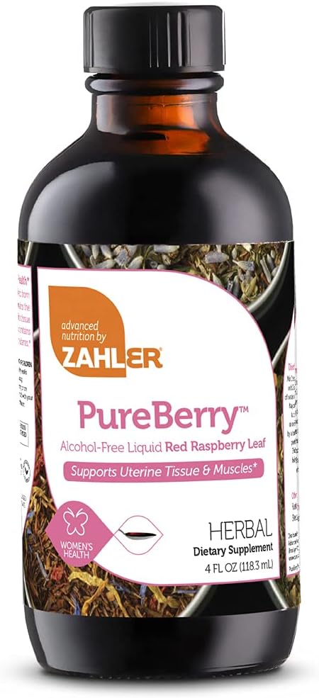 Zahler PureBerry, liquido RED Raspberry Leaf Supplemento che rafforza tessuto e muscoli dell'utero, tutta la formula liquida naturale che promuove la salute dell'utero, Kosher certificato, 4oz