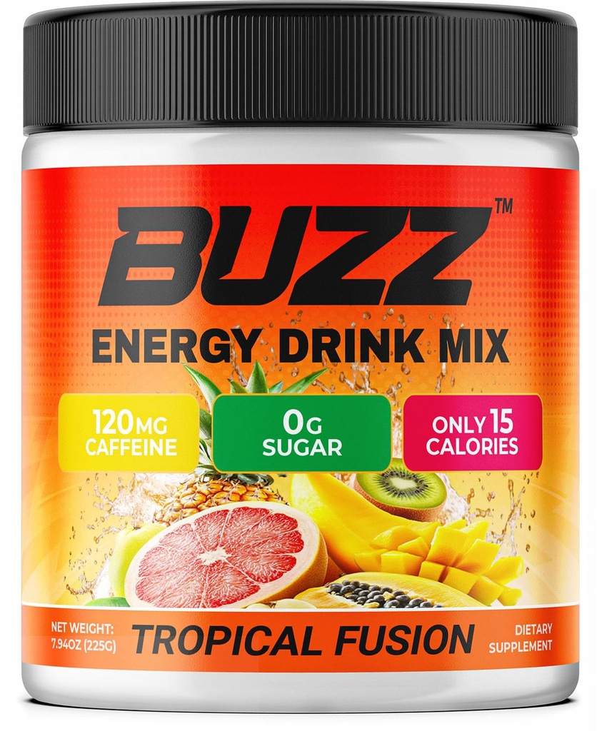 Energia Bevanda Polvere - Energy Boost Drink Mix - Energia senza zucchero con antiossidanti - Morning Kickstart e Sport Nutrition Endurance Prodotto - 30 Serve, 8 once (Tropical Fusion)