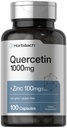 Horbäach Quercetin 1000mg Capsule | con 100mg Zinc | 100 Count | Non OGM, Gluten Free Supplement | Formula ad alta potenza