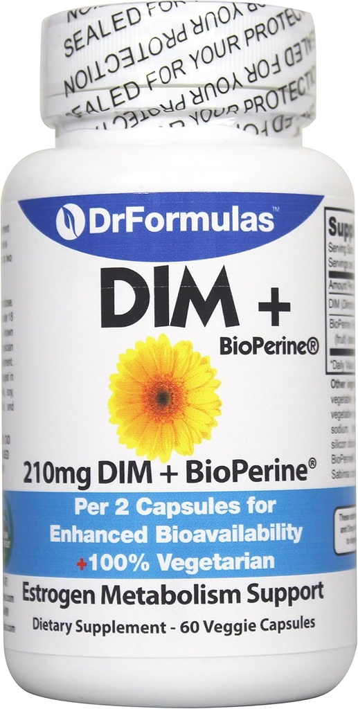 DrFormulas DIM Supplemento per donne e uomini | Complesso Detox Plus BioPerine Diindolylmethane