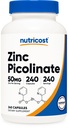 Nutricost Zinc Picolinate 50mg, 240 Capsule Vegetariani - Gluten Free e Non OGM (240 Caps)