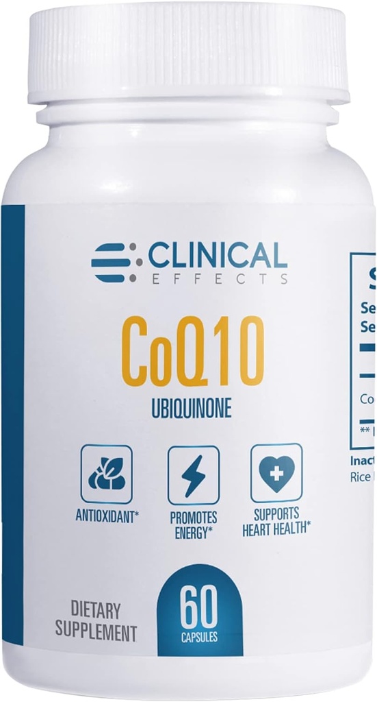 Integratore CoQ10 - Coenzima Q10 200mg - Alimentazione 30-Day - Supplemento antiossidante Ubiquinone per la salute del cuore, funzioni cognitive e supporto energetico - 1 Capsule a Day - Made in the USA