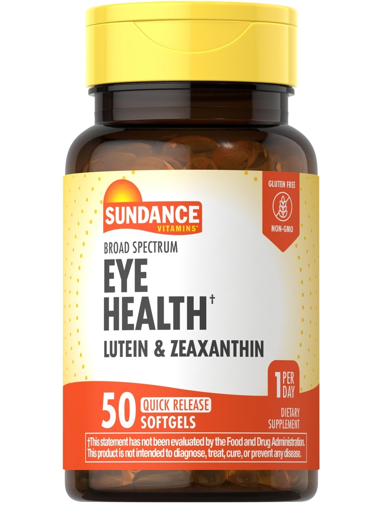 Sundance Lutein e Zeaxanthin Supplemento | 50 Softgels | per la salute degli occhi | Formula non OGM e senza glutine