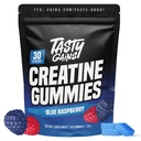 TASTY GAINS Creatine Gummies - 90g di Creatina Monoidrato - Integratori di allenamento - Costruire il muscolo e aumentare la forza per gli uomini e le donne - Made in USA - Non OGM - Vegan Friendly (Large, Blue Raspberry)